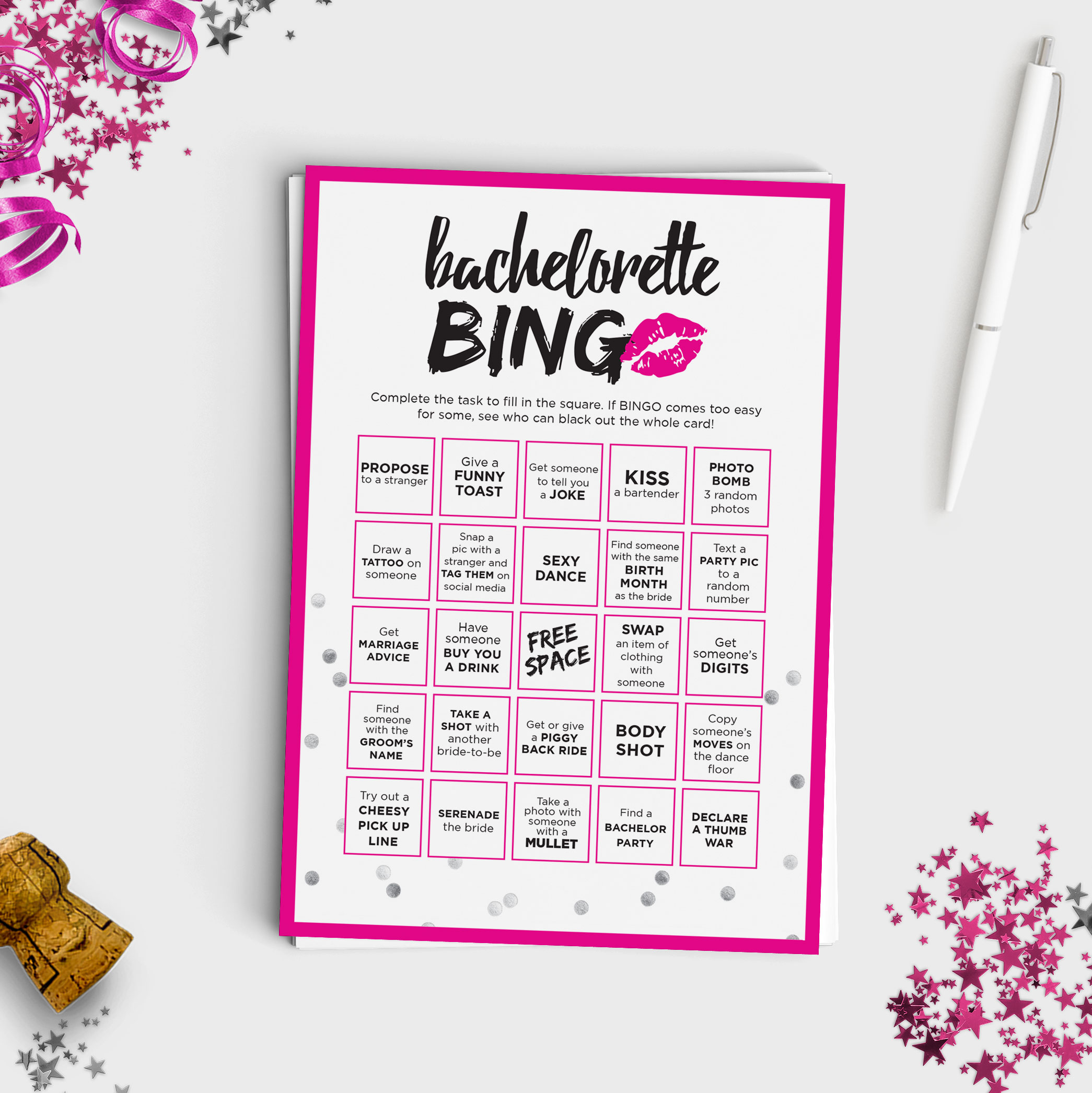 Bachelorette Bingo Scavenger Hunt