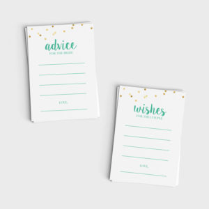 Advice for Bride/Wishes for Couple Mini Cards - Mint & Glitter Design