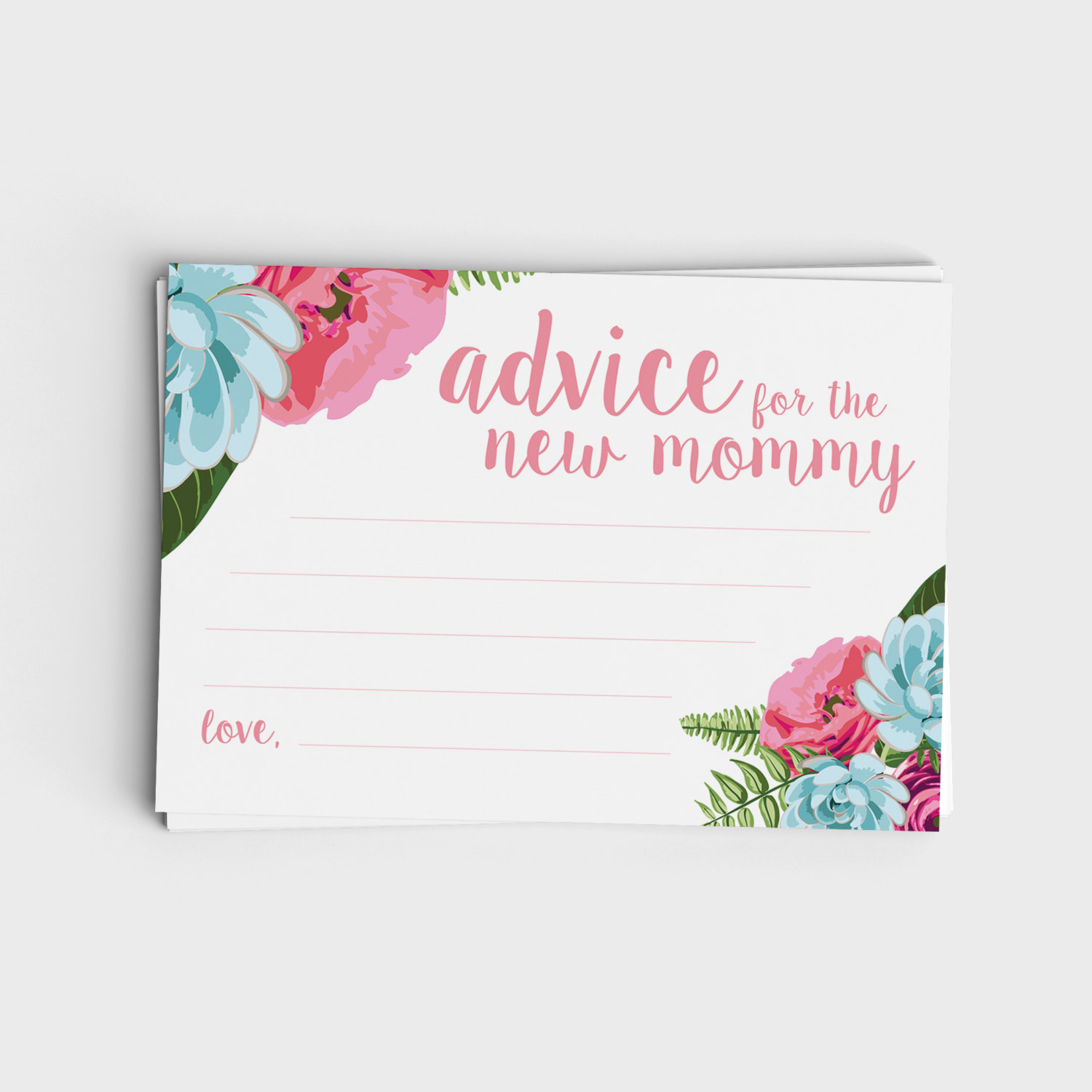 Advice for New Mommy - Pink Floral & Blue Floral 
