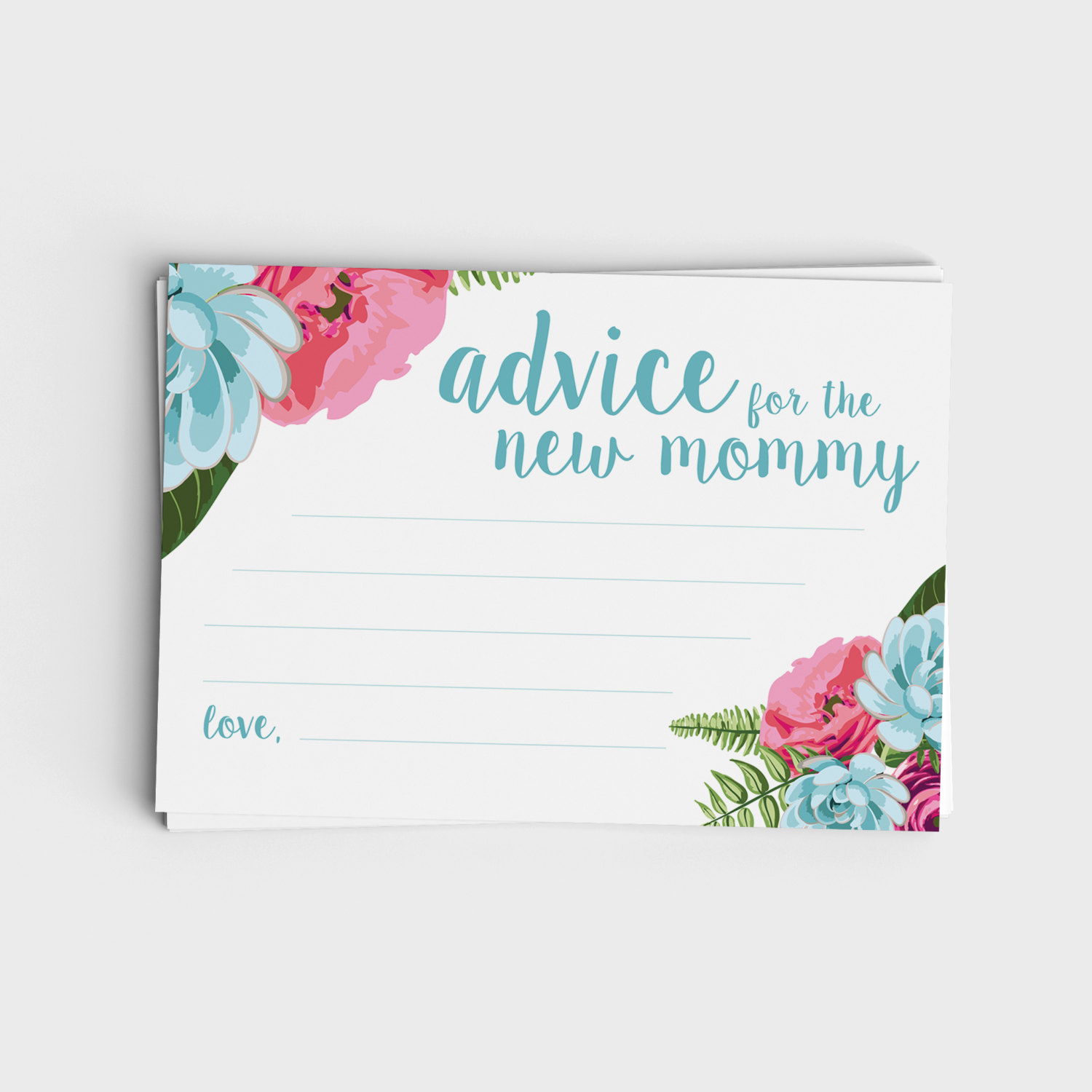 Advice for New Mommy - Pink Floral & Blue Floral