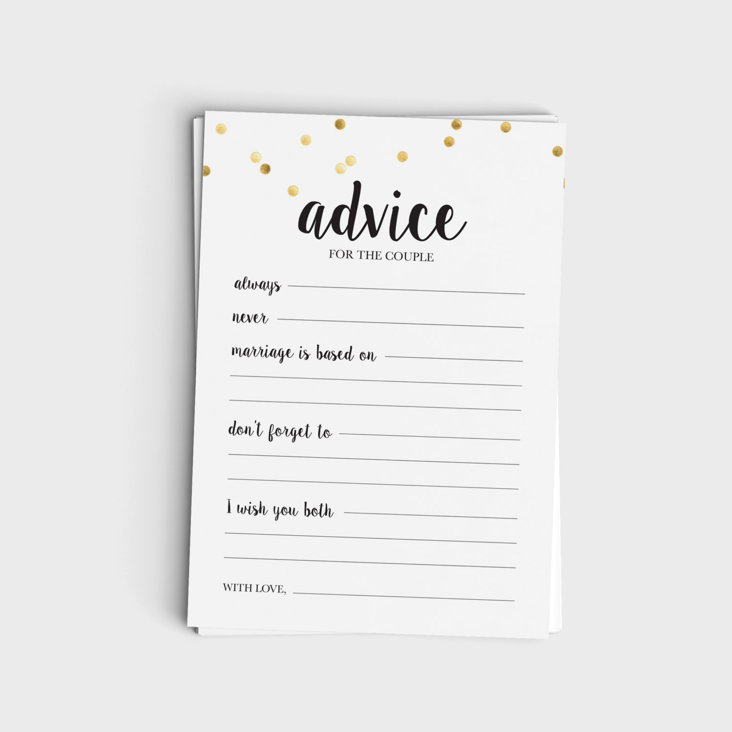 Advice for the Couple - Black & Glitter Design