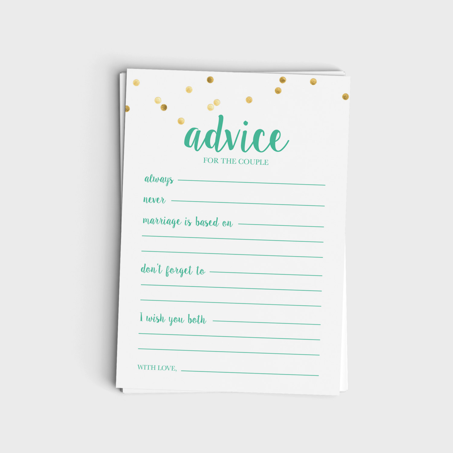 Advice for the Couple - Mint & Glitter Design