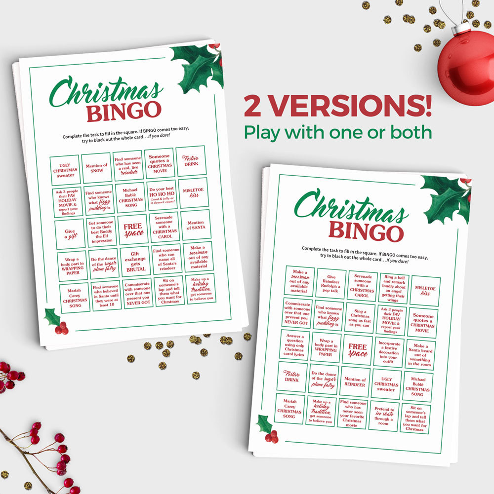 Christmas Bingo Scavenger Hunt Game - Instant Download