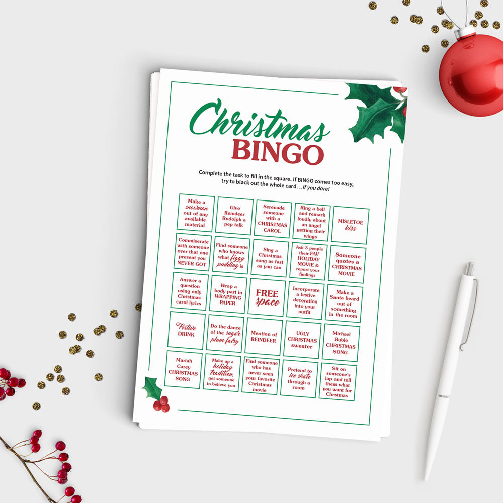 Christmas Bingo Scavenger Hunt Game - Instant Download