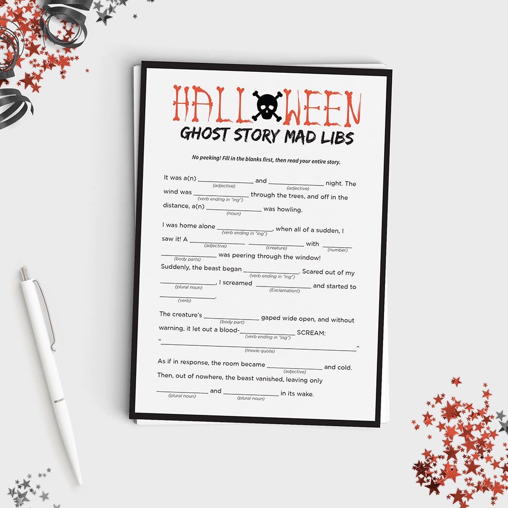 Fun Halloween Mad Lib Game - Create Your Own Ghost Story 