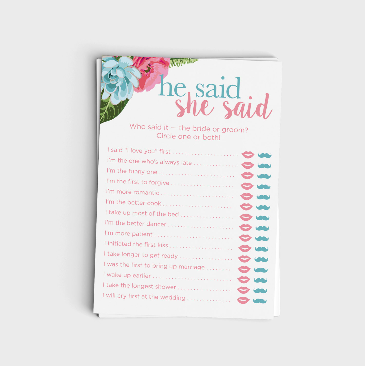 He Said She Said - Pink & Blue Floral 