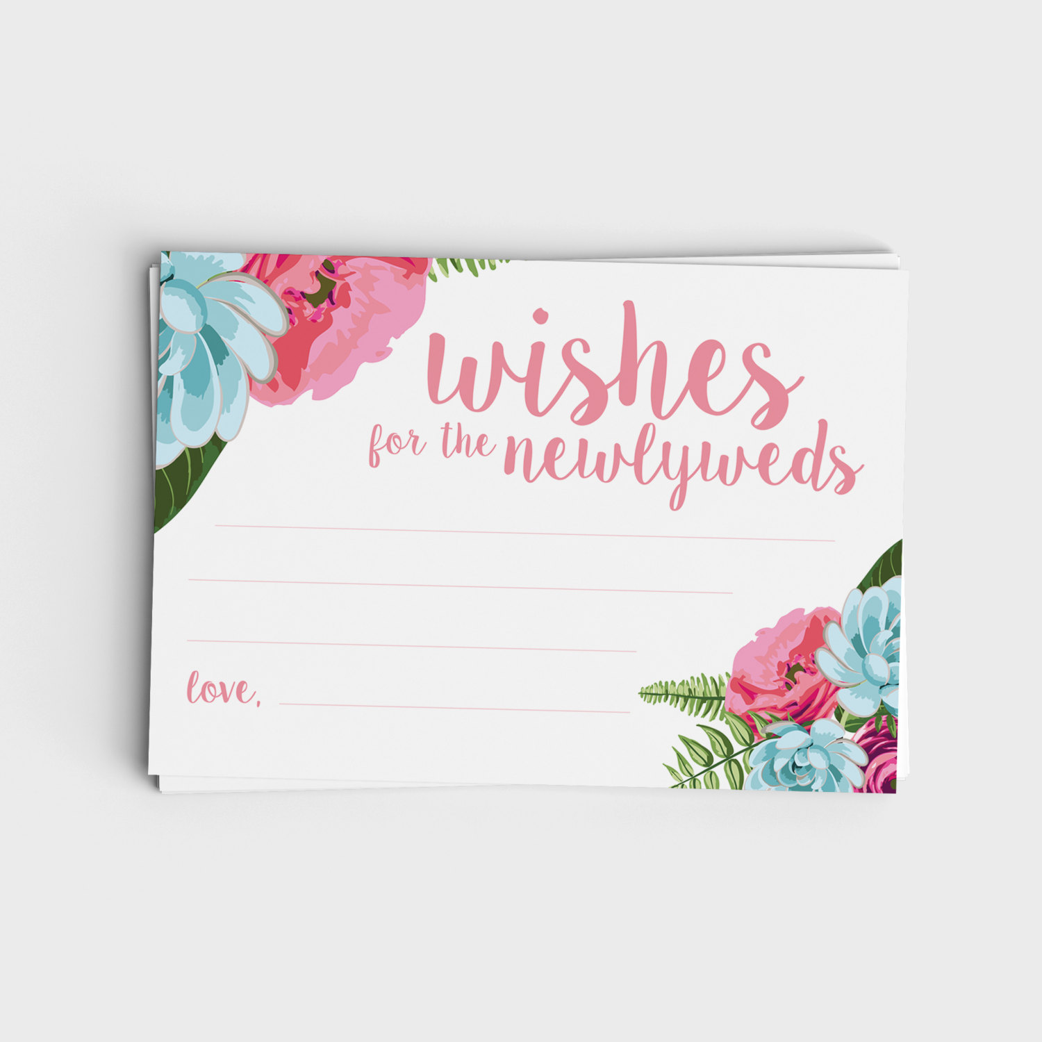 Wishes For Newlyweds - Pink Floral